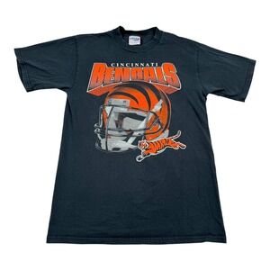 Vintage Cincinnati Bengals Shirt Mens Medium Black NFL Football Chalk Line 90s